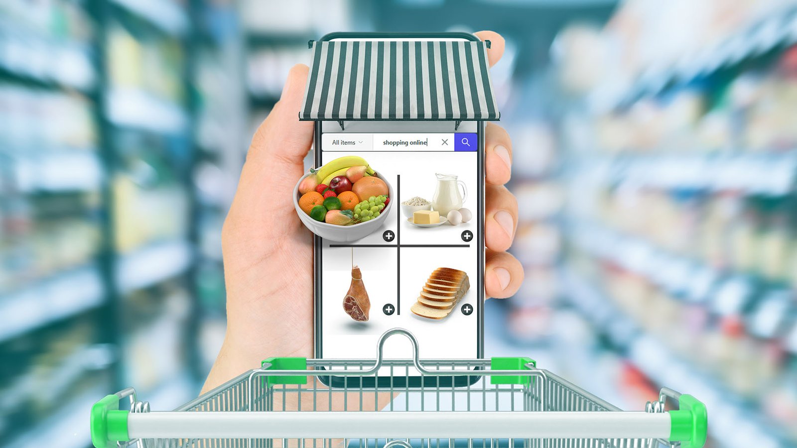 new normal Futuristic Technology in smart retail industrial concept using artificial intelligence, machine learning, digital twin, 5g, augmented mixed virtual rality, robot in corona virus spread